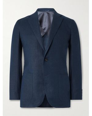 Kingsman Linen Suit Jacket - Blau
