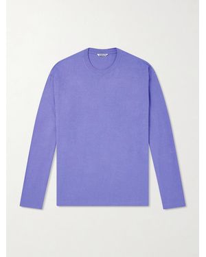 AURALEE Organic Cotton-Jersey T-Shirt - Blue