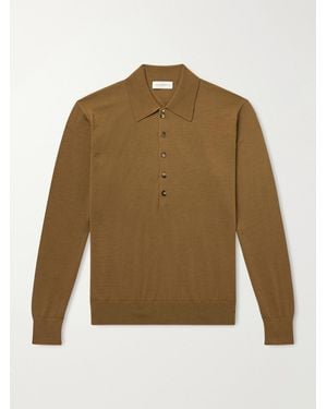 Dries Van Noten Muano Merino Wool Polo Shirt - Green