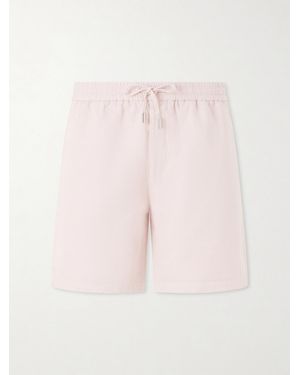 MR P. Straight-Leg Cotton And Linen-Blend Twill Drawstring Shorts - Pink