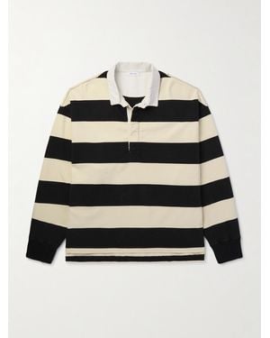 Alexander McQueen Oversized Logo-embroidered Striped Cotton-jersey Polo Shirt - Black