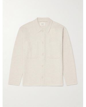 NN07 Jonas 6398 Brushed Merino Wool Overshirt - White