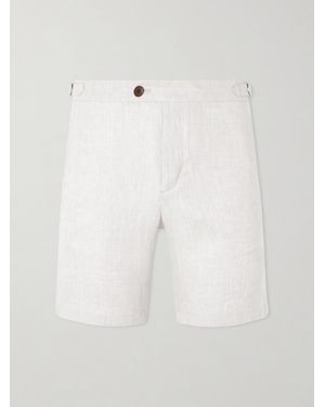 MR P. Straight-Leg Herringbone Linen Shorts - White