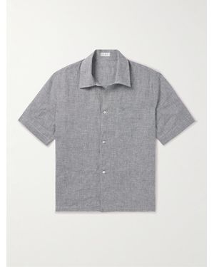 De Petrillo Houndstooth Linen Shirt - Grey