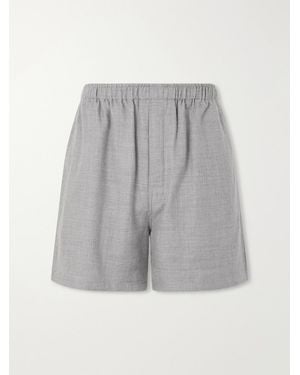 The Elder Statesman Cashmina Straight-Leg Wool And Cashmere-Blend Shorts - Grey