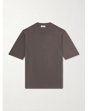 De Petrillo Knitted Cotton T-Shirt - Grey