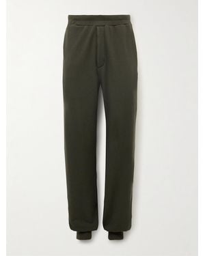 The Row Navo Tapered Cotton And Cashmere-Blend Jersey Sweatpants - Green