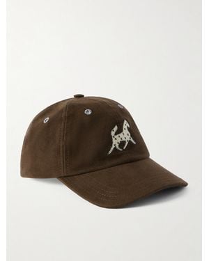 Drake's Appliquéd Cotton-moleskin Baseball Cap - Brown