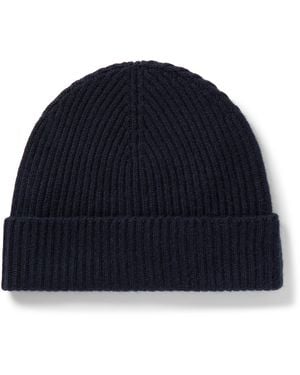 James Purdey & Sons Ribbed Cashmere Beanie - Blue