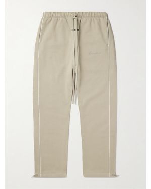 Fear Of God Tapered Logo-Appliquéd Cotton-Blend Jersey Joggers - Natural