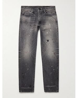 John Elliott The Daze Straight-Leg Distressed Selvedge Jeans - Grey