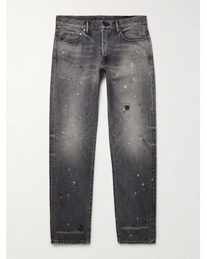 John Elliott The Daze Straight-Leg Distressed Selvedge Jeans - Grey