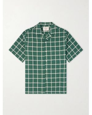 Portuguese Flannel Alvor Checked Organic Cotton Shirt - Green