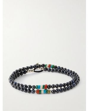 Mikia Sterling Silver Multi-stone Beaded Bracelet - Black