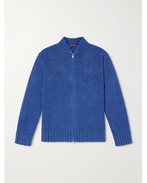 Barena Linen-Blend Zip-Up Cardigan - Blue