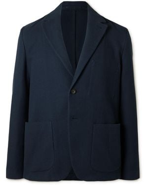 MR P. Unstructured Waffle-Knit Organic Cotton Suit Jacket - Blue