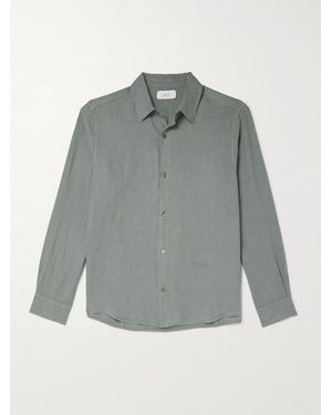 MR P. Garment-Dyed Linen Shirt - Grigio