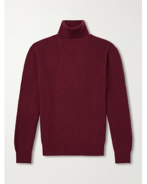 Canali Wool And Cashmere-Blend Rollneck Jumper - Red