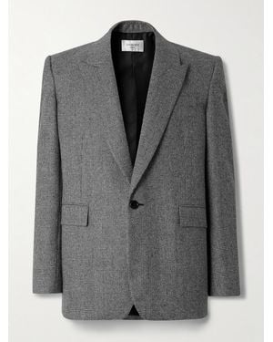 Saint Laurent Prince Of Wales Checked Wool Blazer - Grey