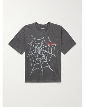 Neighborhood Printed Cotton-Jersey T-Shirt - Grey