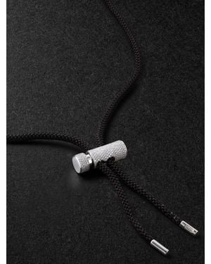 OUIE Toggle 14-Karat, Silk Cord And Diamond Necklace And Bracelet - Black