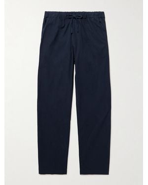 Hartford Joggy Straight-Leg Cotton-Twill Trousers - Blue