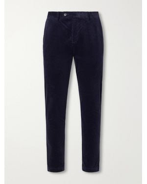 Sunspel Straight-Leg Cotton-Corduroy Suit Trousers - Blue