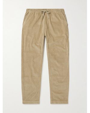 Hartford Joggy Straight-Leg Cotton-Corduroy Drawstring Trousers - Natural