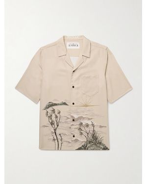 MANAAKI Stormy Waters Camp-collar Printed Lyocell-twill Shirt - Natural