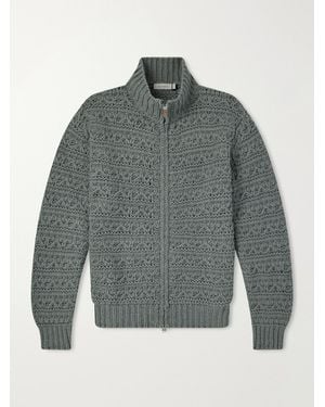 Canali Alpaca-Blend Zip-Up Jumper - Grey