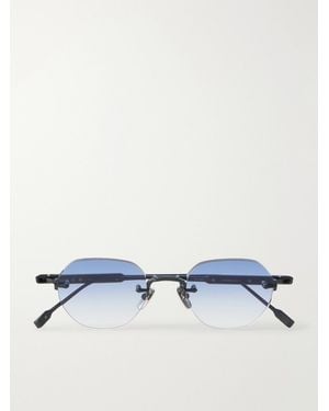 sato Terebellum I Rimless Round-Frame Titanium Sunglasses - Blue