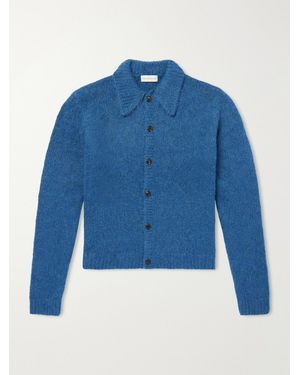 Dries Van Noten Mora Cropped Alpaca-Blend Cardigan - Blue