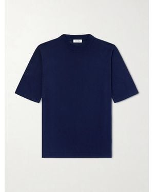 De Petrillo Knitted Cotton T-Shirt - Blue