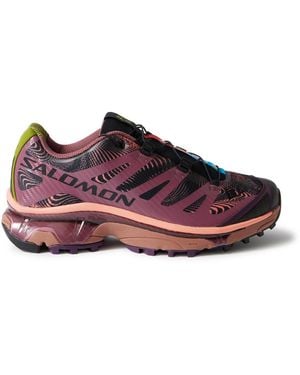 Salomon Xt-4 Rubber-trimmed Mesh Sneakers - Purple