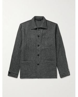 Sid Mashburn Herringbone Harris Tweed Chore Jacket - Grey