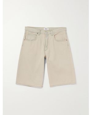Agolde Fusion Straight-Leg Denim Shorts - Natural