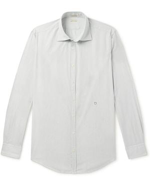 Massimo Alba Genova Cut-away Collar Striped Cotton-twill Shirt - White