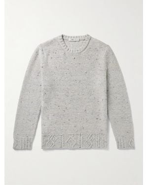 Inis Meáin Celebration Cable-Knit Donegal Merino Wool And Cashmere-Blend Jumper - Grey