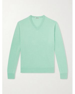 AURALEE Cashmere And Silk-Blend Jumper - Green