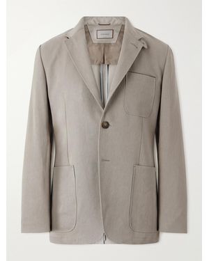 Canali Cotton-Blend Single-Breasted Blazer - Grigio