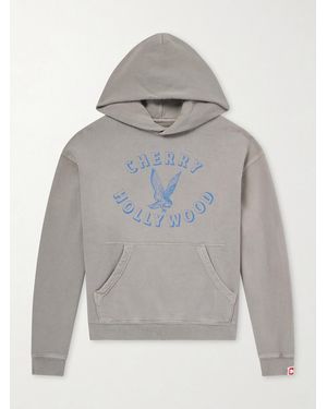 CHERRY LA Logo-Print Cotton-Jersey Hoodie - Grey