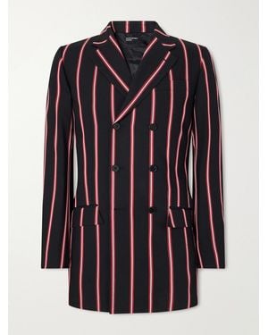 Enfants Riches Deprimes Pierre Double-Breasted Striped Virgin Wool Blazer - Blue