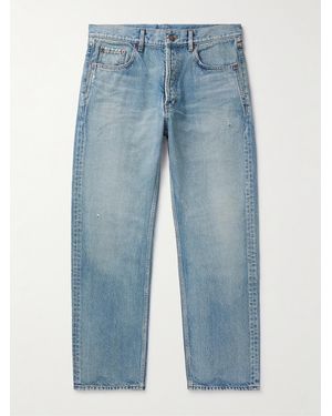 Saint Laurent Straight-Leg Distressed Jeans - Blue