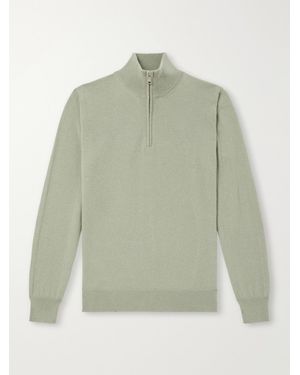 Ghiaia Cashmere Half-Zip Jumper - Green