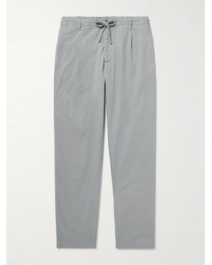 Hartford Tanker Slim-fit Straight-leg Cotton Drawstring Trousers - Grey