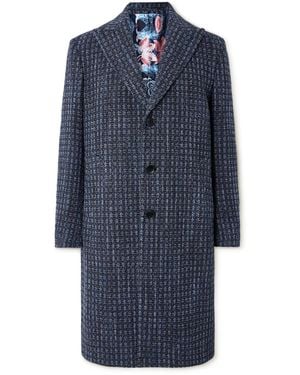 Etro Soho Wool Overcoat - Blue