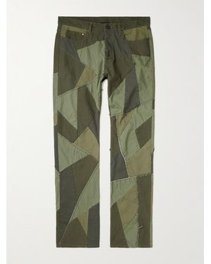 John Elliott Straight-Leg Patchwork Jeans - Green