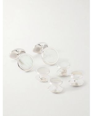 Deakin & Francis Mother-of-Pearl and Sterling Silver Cufflinks and Dress Studs Set - Natur