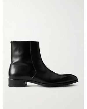 Tom Ford Elkan Burnished-Leather Chelsea Boots - Black