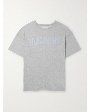 ERL Distressed Printed Cotton-Jersey T-Shirt - Grey